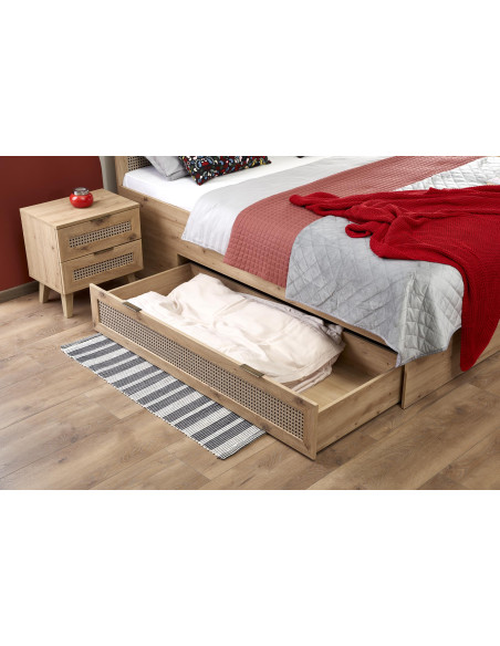 BORNEO LOZ-160 łóżko 160 dąb artisan/czarny