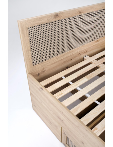 BORNEO LOZ-160 łóżko 160 dąb artisan/czarny