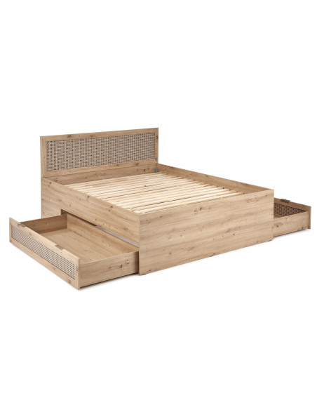 BORNEO LOZ-160 łóżko 160 dąb artisan/czarny