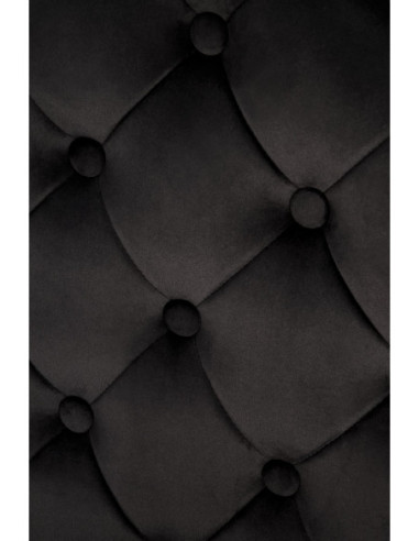 K556 Krzesło Czarne Velvet Pikowane Stal Chromowana Złota | Styl Glamour