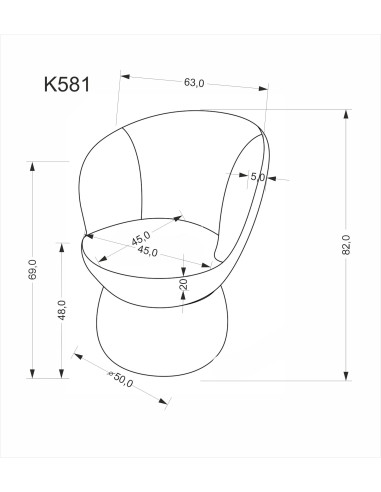 K581 krzesło popielaty (1p 1szt)