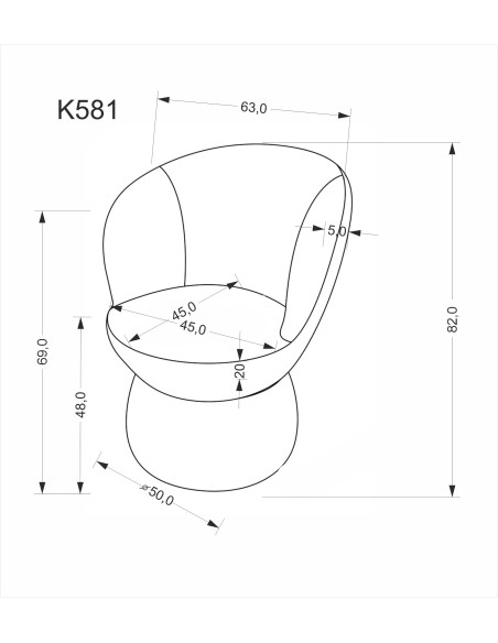 K581 krzesło popielaty (1p 1szt)