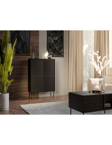 CORTINA komoda 100 ( 4D )  czarny/orzech ( 1 szt. 2 p. )