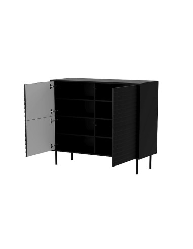 CORTINA komoda 100 ( 4D )  czarny/orzech ( 1 szt. 2 p. )