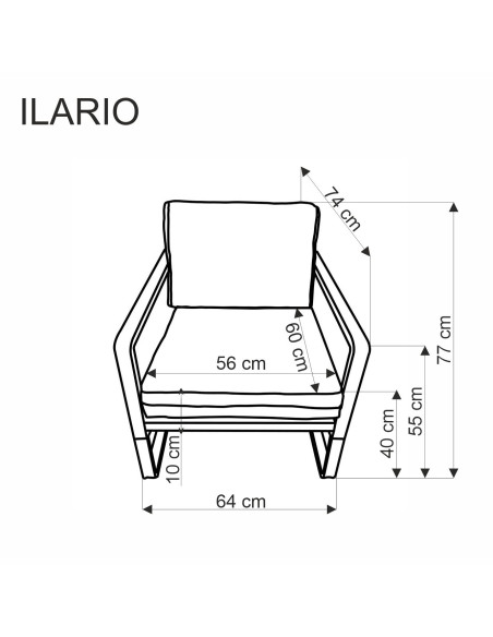ILARIO fotel wypoczynkowy, czarny / naturalny (1p 1szt)