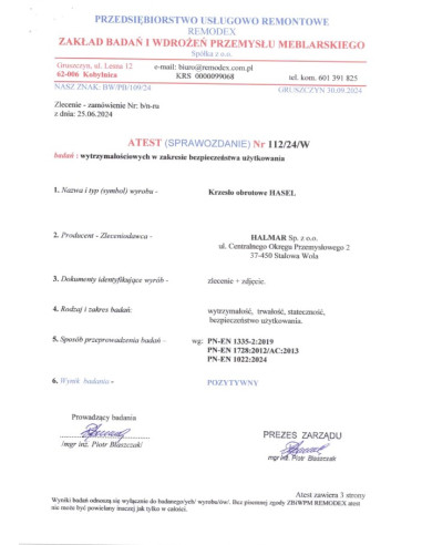 HASEL fotel gabinetowy czarny / popiel