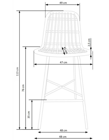 H97 hoker czarny / naturalny (1p 4szt)