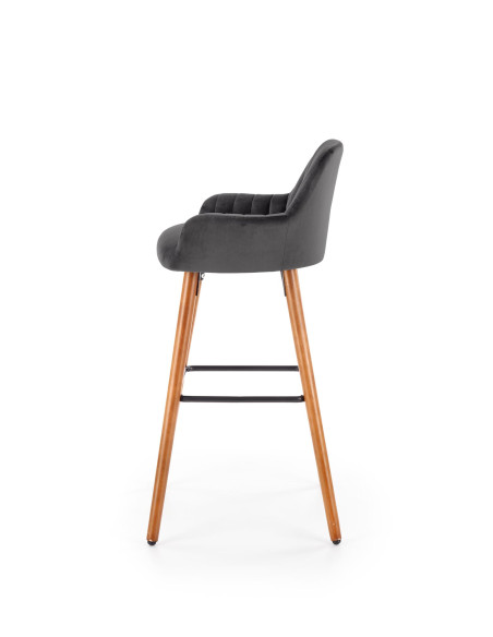 H93 hoker nogi - orzech, tapicerka - ciemny popiel (1p 1szt)