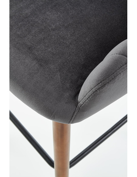 H93 hoker nogi - orzech, tapicerka - ciemny popiel (1p 1szt)