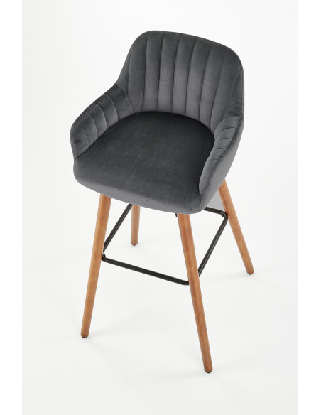 H93 hoker nogi - orzech, tapicerka - ciemny popiel (1p 1szt)