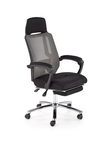 FREEMAN fotel pracowniczy z podnożkiem czarny / popielaty