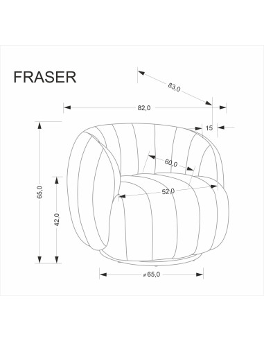 FRASER fotel wypoczynkowy kremowy (1p 1szt)
