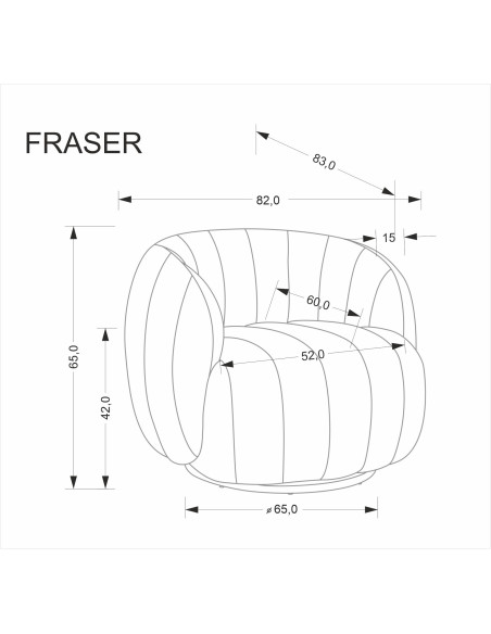 FRASER fotel wypoczynkowy kremowy (1p 1szt)