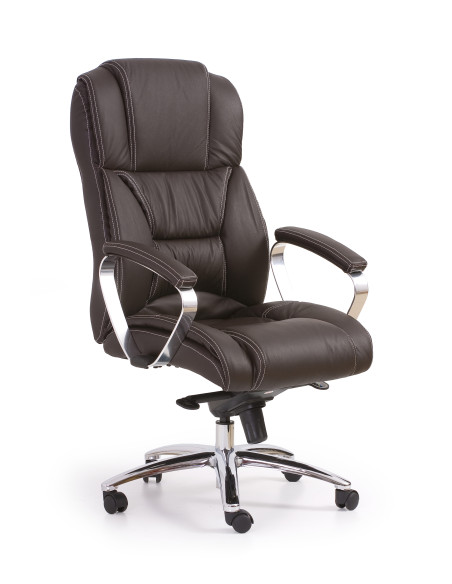 FOSTER fotel gabinetowy ciemny brąz - skóra