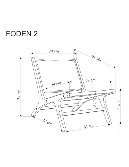 FODEN 2 fotel wypoczynkowy, naturalny (1p 1szt)