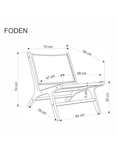 FODEN fotel wypoczynkowy, czarny / naturalny (1p 1szt)