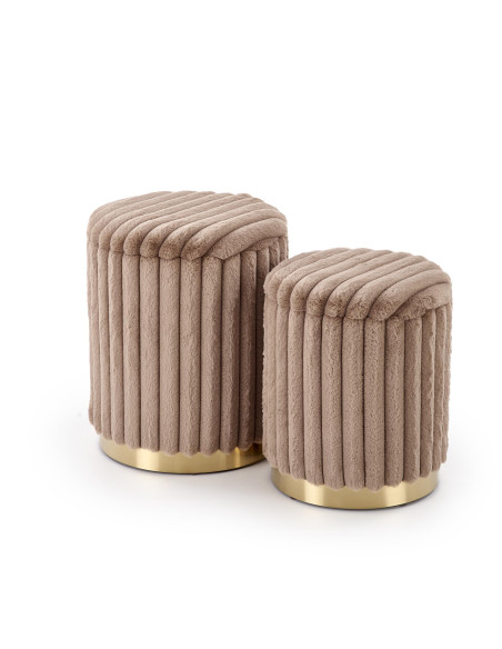 FIDO zestaw 2 puf, cappuccino / złoty (1p 1kpl)