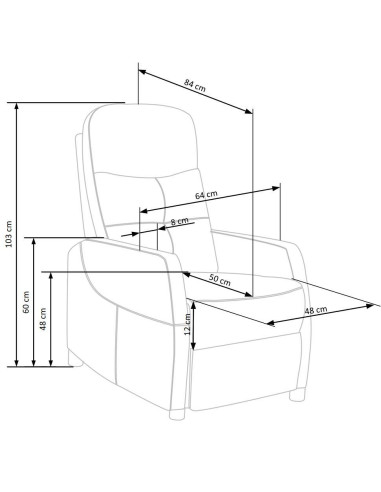 FELIPE 2 fotel wypoczynkowy musztardowy (2p 1szt)