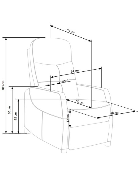 FELIPE 2 fotel wypoczynkowy granatowy (2p 1szt)