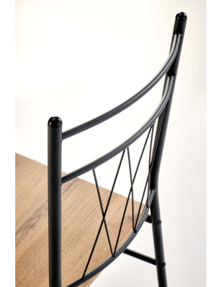 FAUST 3 zestaw stół + 4 krzesła dąb naturalny / czarny (1p 1kpl)