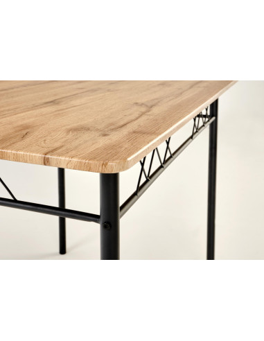 FAUST 3 zestaw stół + 4 krzesła dąb naturalny / czarny (1p 1kpl)