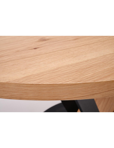 FANIS okrągły stół rozkładany, naturalny / czarny  (3p 1szt)