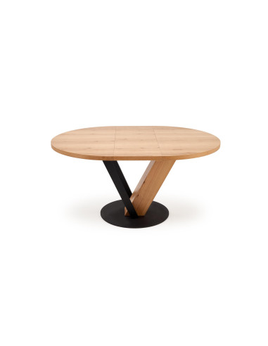 FANIS okrągły stół rozkładany, naturalny / czarny  (3p 1szt)