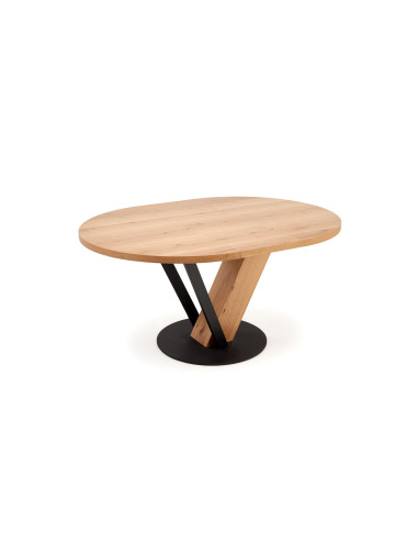 FANIS okrągły stół rozkładany, naturalny / czarny  (3p 1szt)