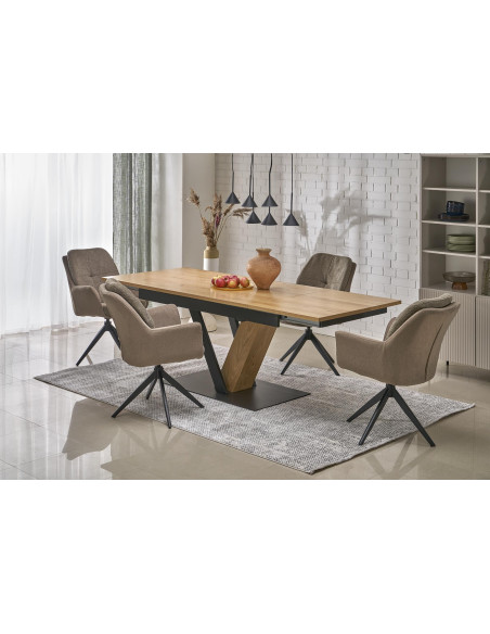 FANIS stół rozkładany, naturalny / czarny (3p 1szt)