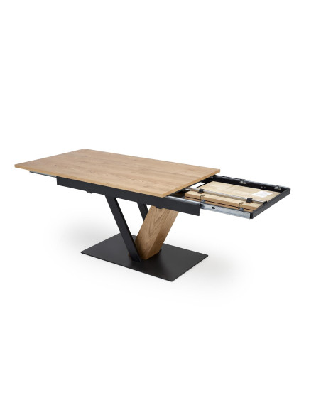 FANIS stół rozkładany, naturalny / czarny (3p 1szt)