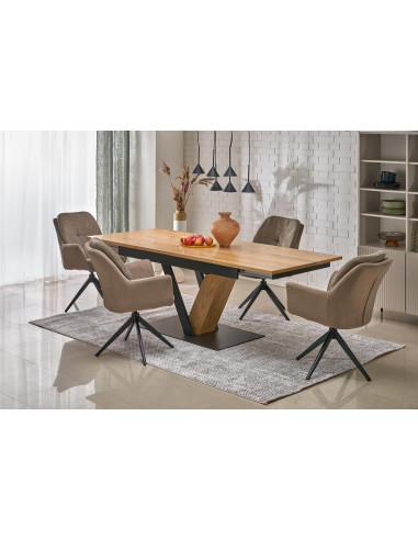 FANIS stół rozkładany, naturalny / czarny (3p 1szt)