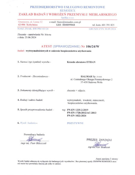 ETHAN fotel gabinetowy popielaty (1p 1szt)