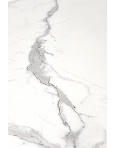 DIESEL stół rozkładany blat - biały marmur / c. popiel, nogi - czarny (2p 1szt)