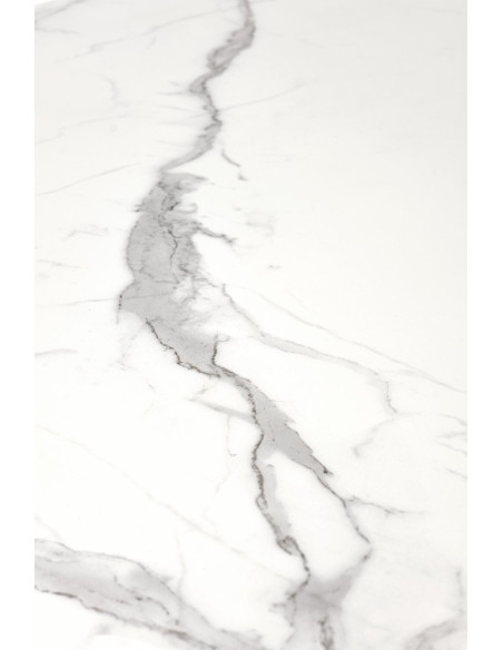 DIESEL stół rozkładany blat - biały marmur / c. popiel, nogi - czarny (2p 1szt)