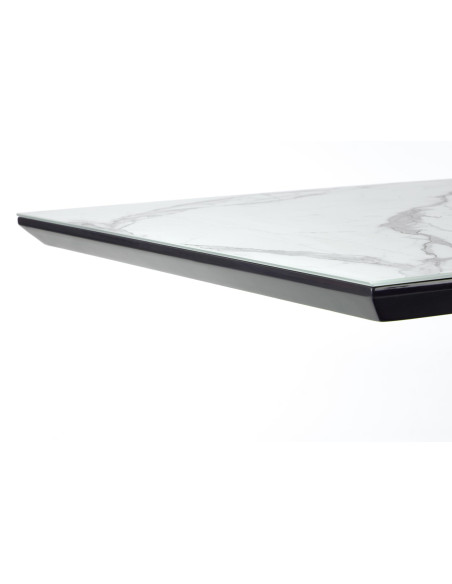 DIESEL stół rozkładany blat - biały marmur / c. popiel, nogi - czarny (2p 1szt)