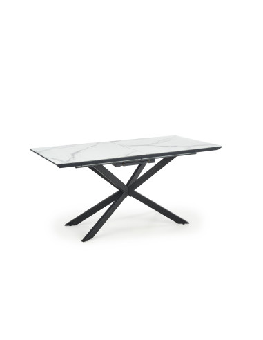 DIESEL stół rozkładany blat - biały marmur / c. popiel, nogi - czarny (2p 1szt)