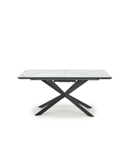 DIESEL stół rozkładany blat - biały marmur / c. popiel, nogi - czarny (2p 1szt)