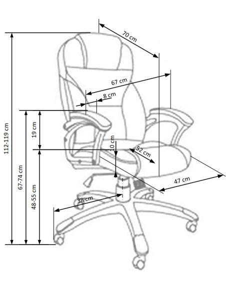 DESMOND fotel gabinetowy popiel