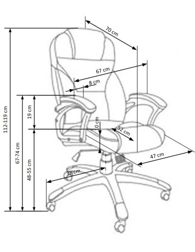 DESMOND fotel gabinetowy ciemny brąz