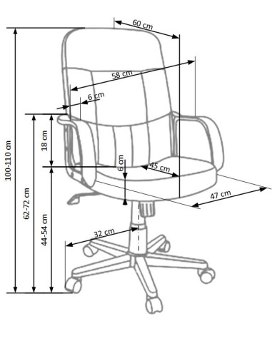 DENZEL fotel pracowniczy czarny