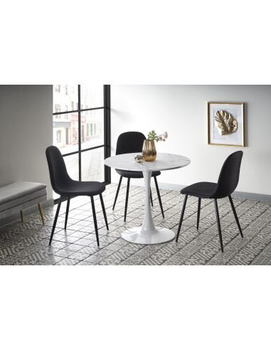 DENVER stół, blat - biały marmur, noga - biały (3p 1szt)