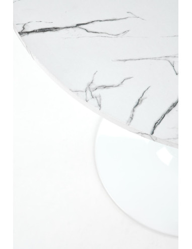 DENVER stół, blat - biały marmur, noga - biały (3p 1szt)