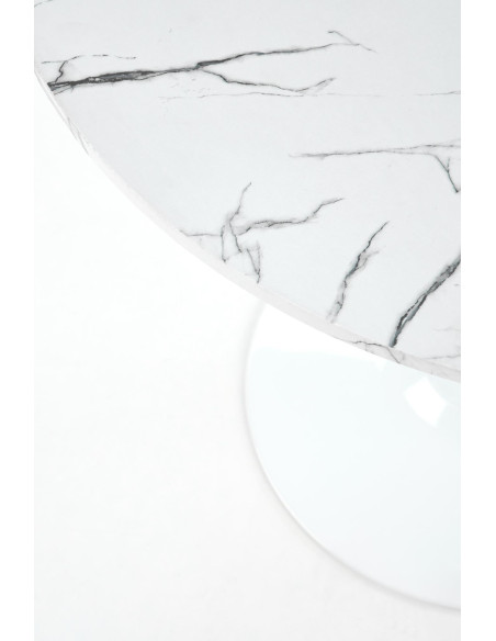 DENVER stół, blat - biały marmur, noga - biały (3p 1szt)