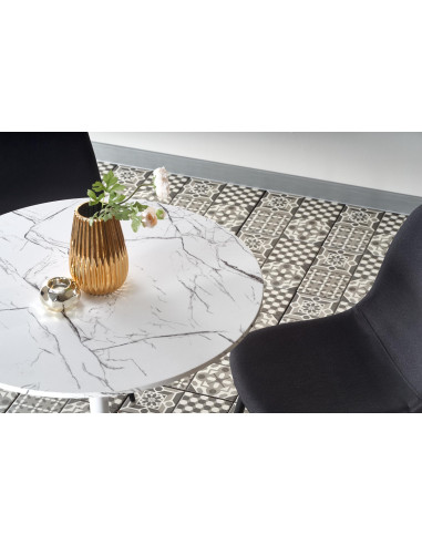 DENVER stół, blat - biały marmur, noga - biały (3p 1szt)