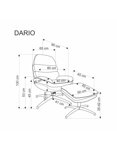 DARIO fotel wypoczynkowy z podnóżkiem oraz z funkcją kołyski, beżowy (1p 1szt)