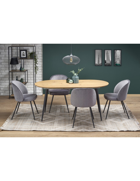 COLORADO stół rozkładany, blat - dab złoty, stelaż - czarny (2p 1szt)