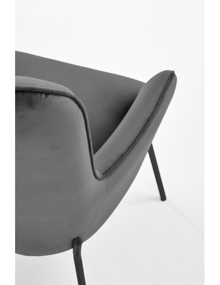 CASTEL fotel wypoczynkowy czarny / jasny popiel