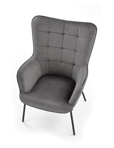 CASTEL fotel wypoczynkowy czarny / jasny popiel