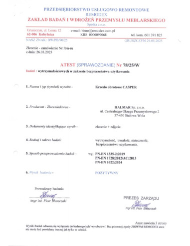 CASPER fotel gabinetowy czarny (1p 1szt)