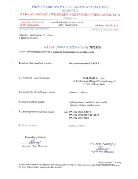 CASPER fotel gabinetowy czarny (1p 1szt)